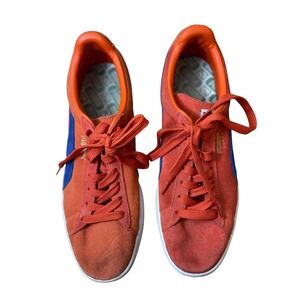 Puma Suede Classic‎ Men's Orange Blue Low Top Sneakers Size 11